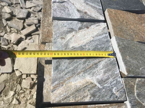 Плитка пилёная златолит Уральский для цоколя, отмостки купить в Камышлове